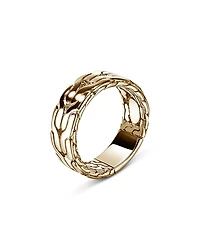 John Hardy Men's 14K Yellow Gold Carved Chain Band Ring, 8mm