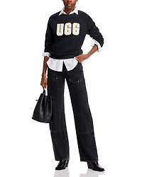 Madeline Fuzzy Logo Crewneck Sweater