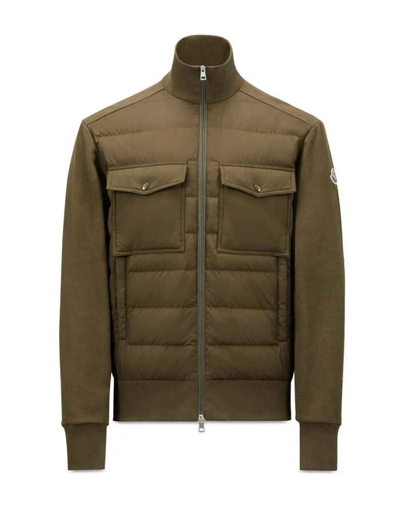 Quilted Down Knit Zip Cardigan Jacket