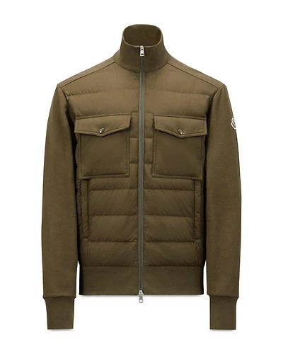 Quilted Down Knit Zip Cardigan Jacket