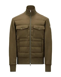 Quilted Down Knit Zip Cardigan Jacket