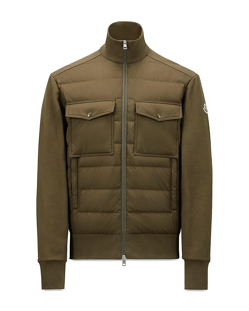 Moncler Quilted Down Knit Zip Cardigan Jacket