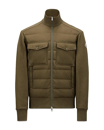 Moncler Quilted Down Knit Zip Cardigan Jacket