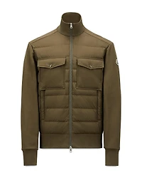 Moncler Quilted Down Knit Zip Cardigan Jacket