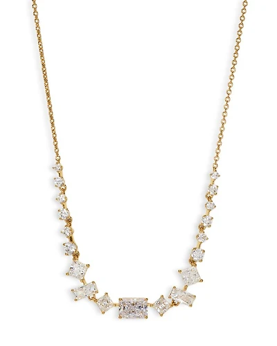 Rare Jewels Cubic Zirconia Statement Necklace in 18K Gold Plated, 16"-18"