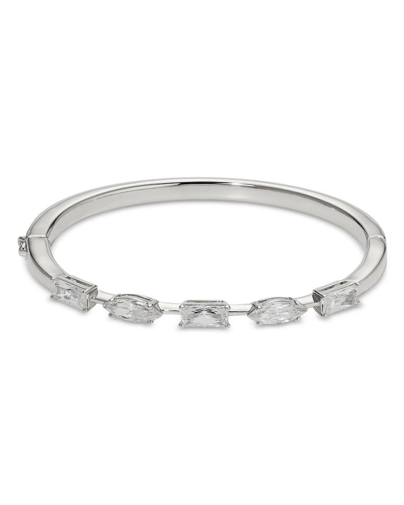 Rare Jewels Cubic Zirconia Bangle Bracelet in Rhodium Plated