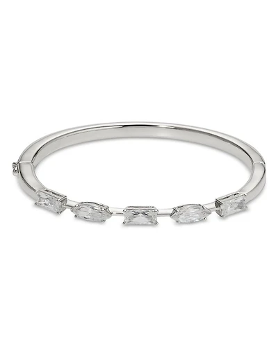Rare Jewels Cubic Zirconia Bangle Bracelet in Rhodium Plated