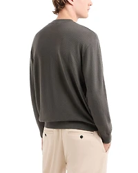 Virgin Wool Allover Jacquard Chevron Design Sweater