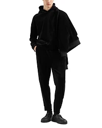 Cotton & Nylon Velour Rhinestone Embellished Regular Fit Hoodie