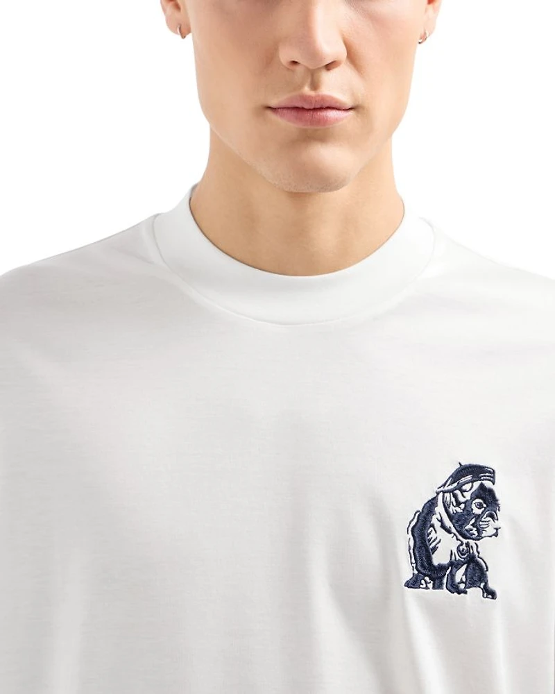 Embroidered Bulldog Tee