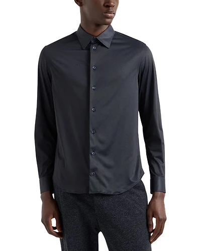 Four Way Stretch Printed Regular Fit Button Down Shirt