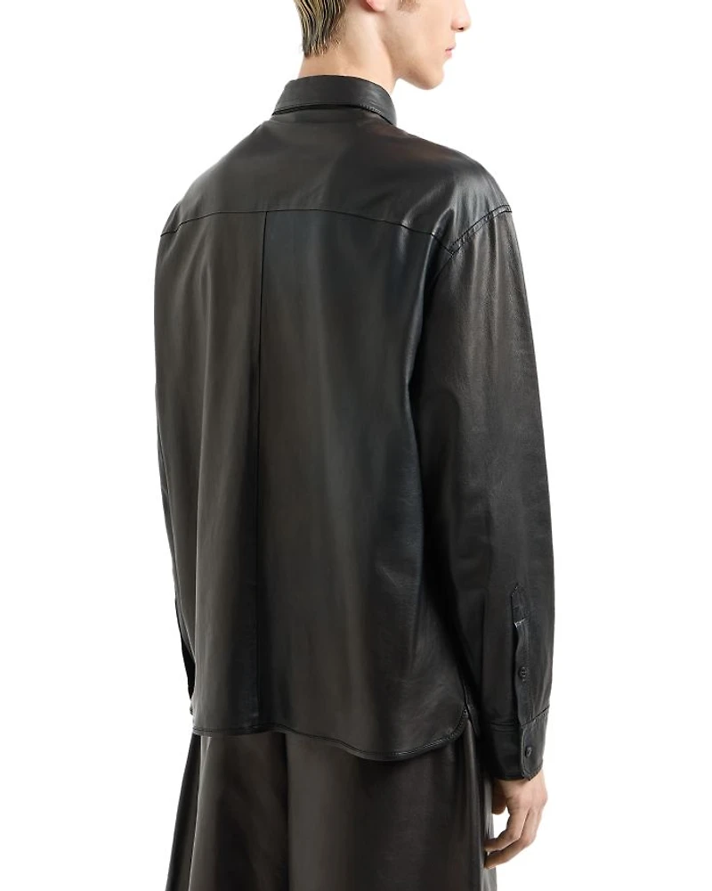 Leather Shirt Jacket