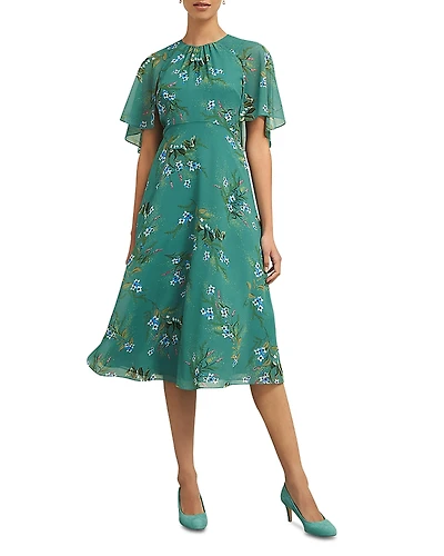 Hobbs London Jaida Floral Print Midi Dress