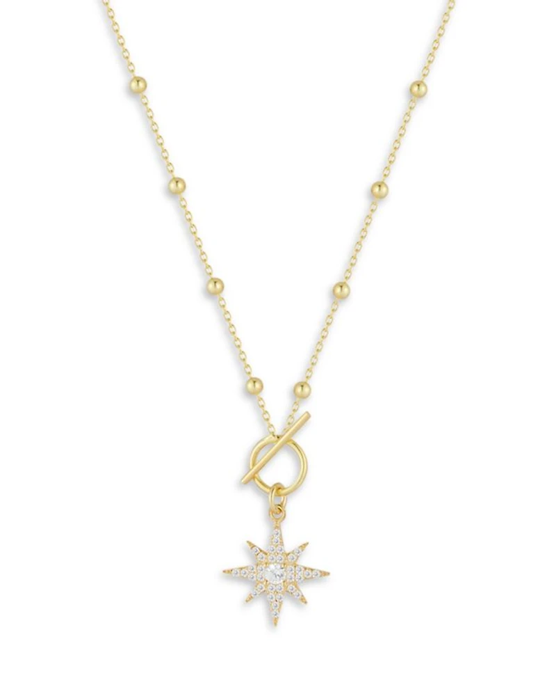 Cubic Zirconia Star Pendant Necklace, 16" - Exclusive