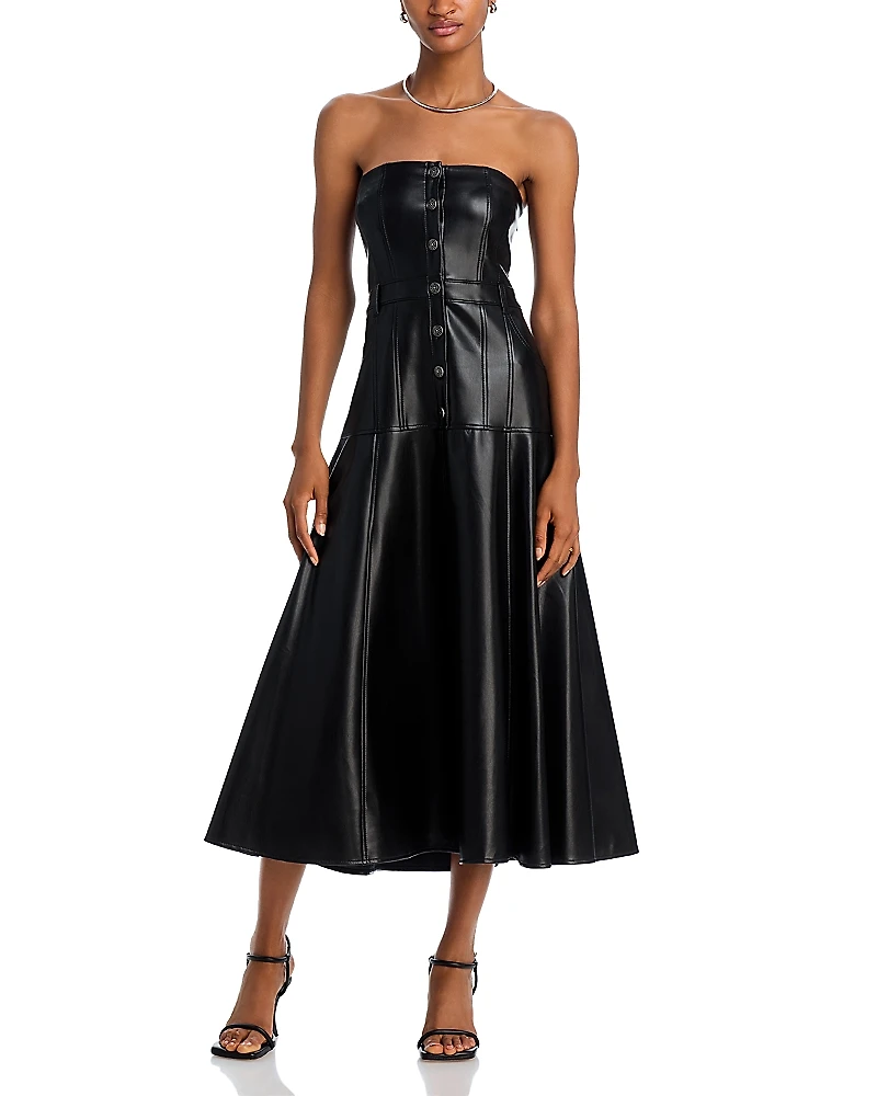 Cinq a Sept Veena Faux Leather Dress