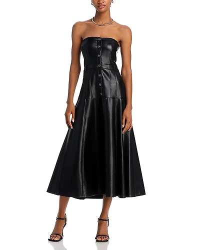Cinq a Sept Veena Faux Leather Dress