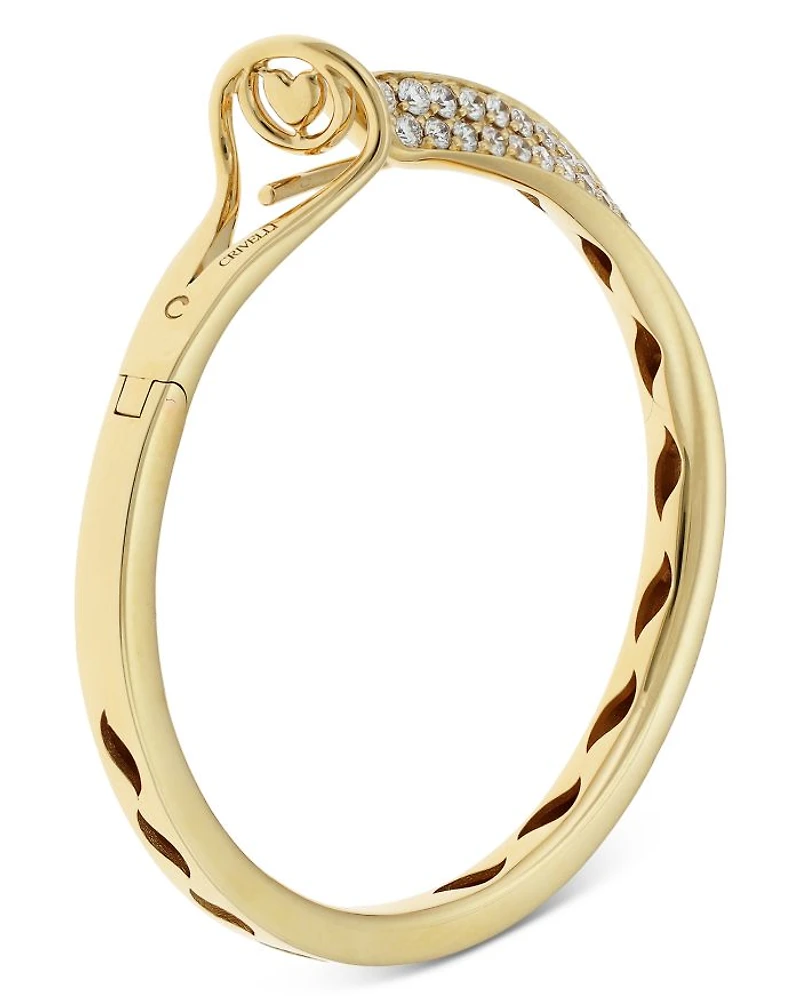 18K Yellow Gold Like Diamond Pavé Large Hoop Earrings - Exclusive, Italy Campaign
