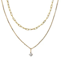 Ana Luisa 10k Gold Lab Grown Diamond Layered Necklace