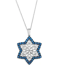 Bloomingdale's Fine Collection Blue Sapphire Star Filigree Pendant Necklace