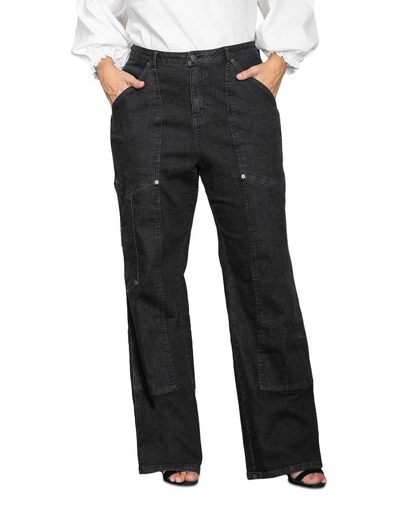Plus Super High Workwear Jeans Rinse Black