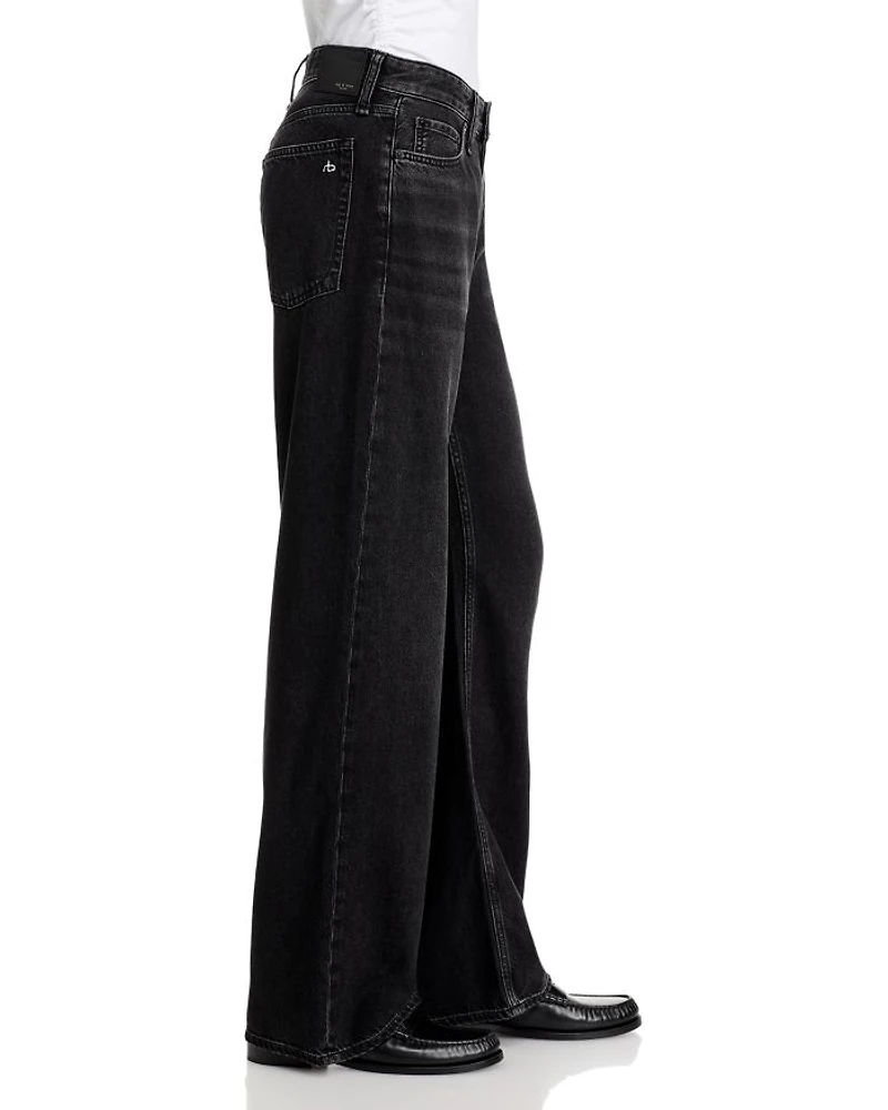 Featherweight Logan High Rise Wide Leg Jeans Jet Black