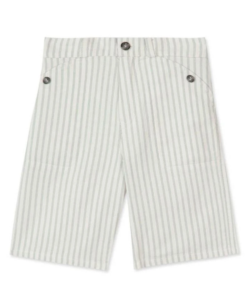 Boys' Sea Green Striped Shorts - Little Kid