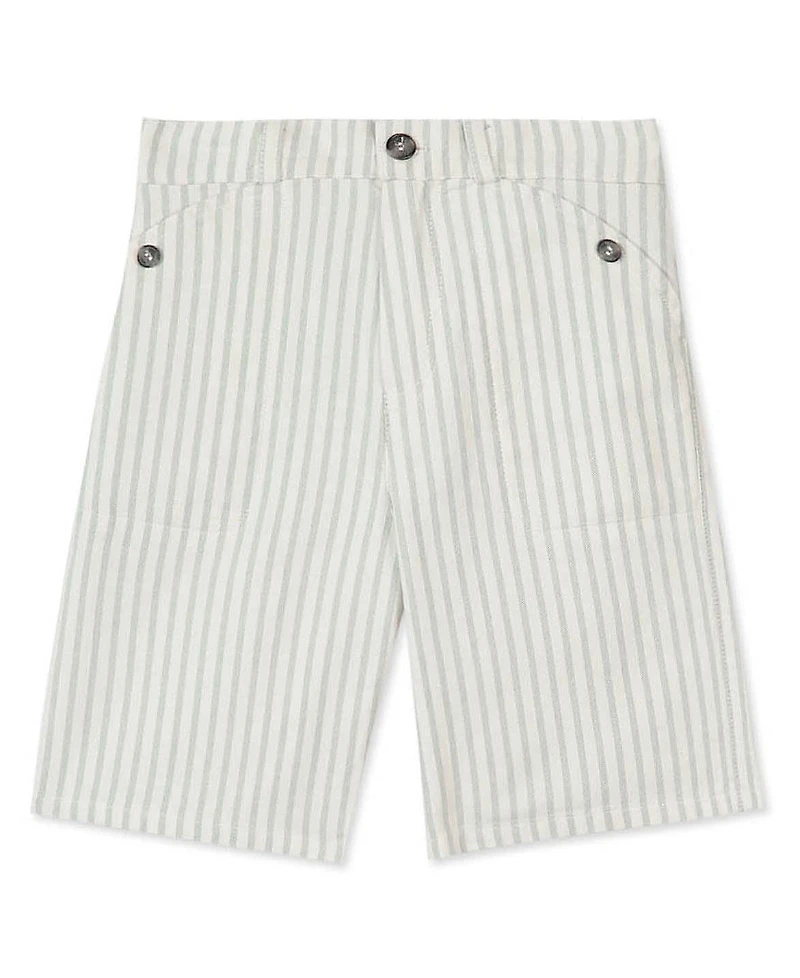 Tartine et Chocolat Boys' Sea Green Striped Shorts - Big Kid