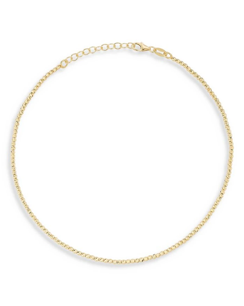 14K Yellow Gold Textured Bead Chain Bracelet