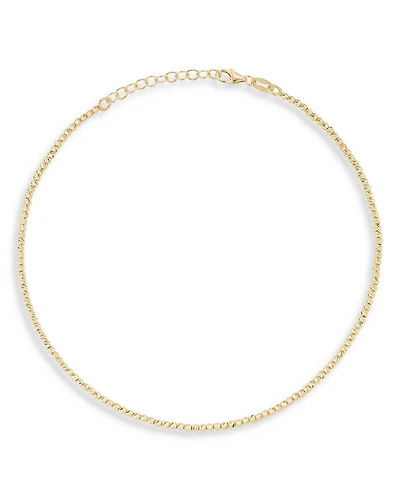 14K Yellow Gold Textured Bead Chain Bracelet