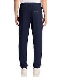 Nylon Stretch Slim Fit Pleated Pants