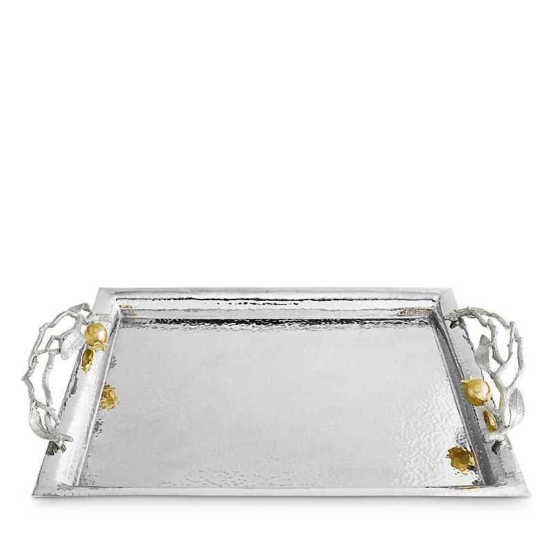 Michael Aram Pomegranate Silver and Gold Tone Serving Tray