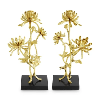Dahlia Tall Candleholders, Set of 2