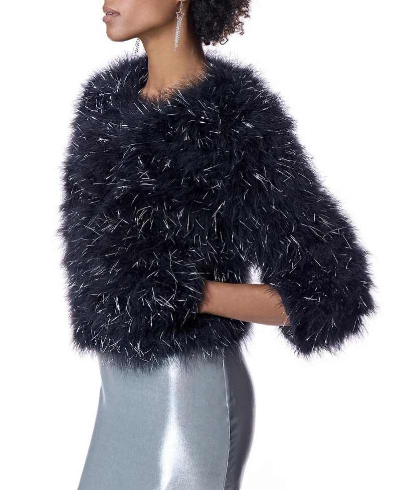 Feather Bolero with Metallic Thread Inserts