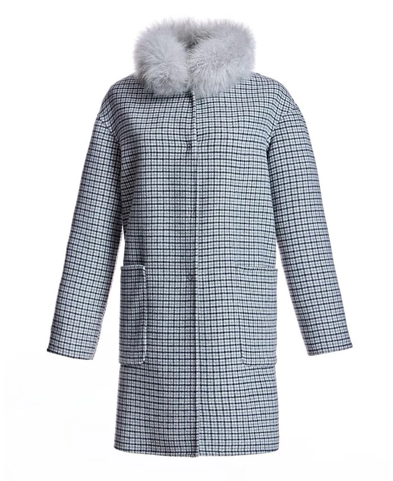 Reversible Check Woolblend Coat