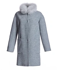 Reversible Check Woolblend Coat