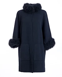 Cashmere Kimono with Goat Trim