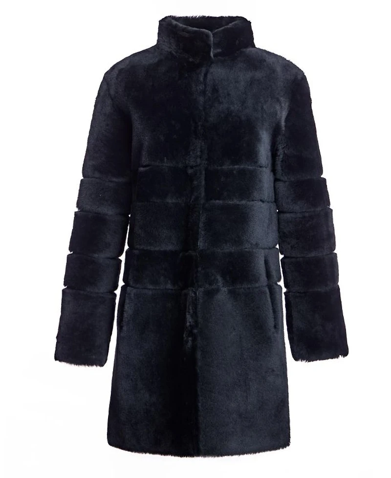 Reversible Seam-Out Shearling Shortcoat