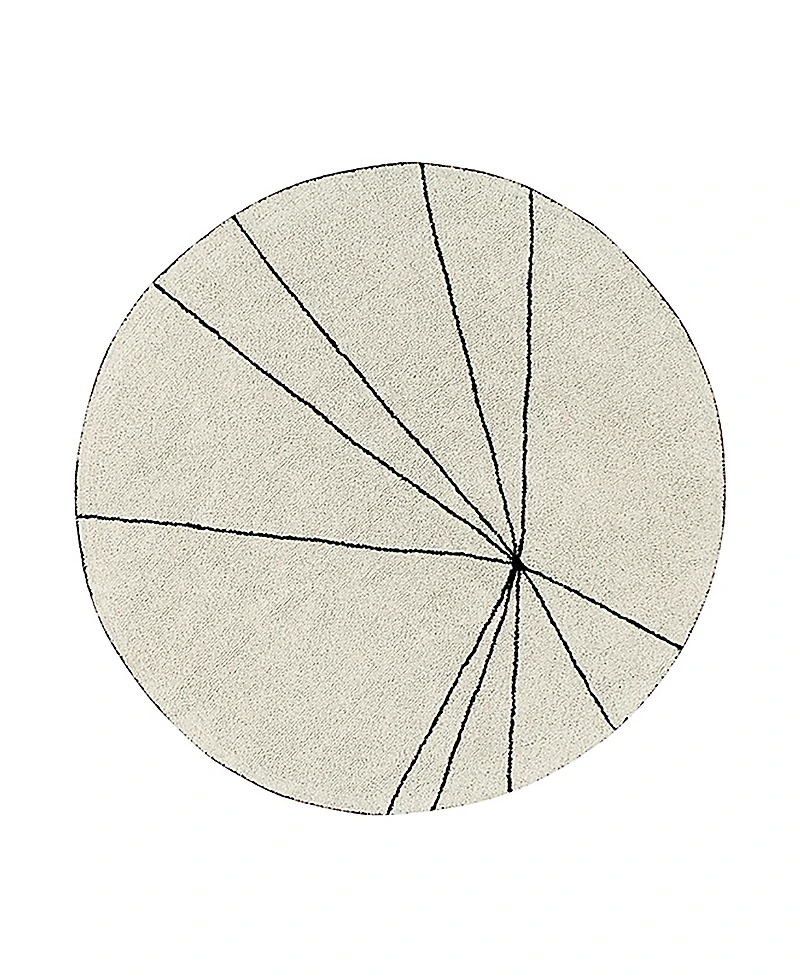 Lorena Canals Bereber Style Washable Alfombra Lavable Round Area Rug, 5'3 x 5'3