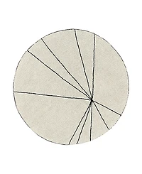 Lorena Canals Bereber Style Washable Alfombra Lavable Round Area Rug, 5'3 x 5'3