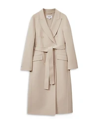 Maeve Wool Blend Double Breasted Blindseam Trench Coat