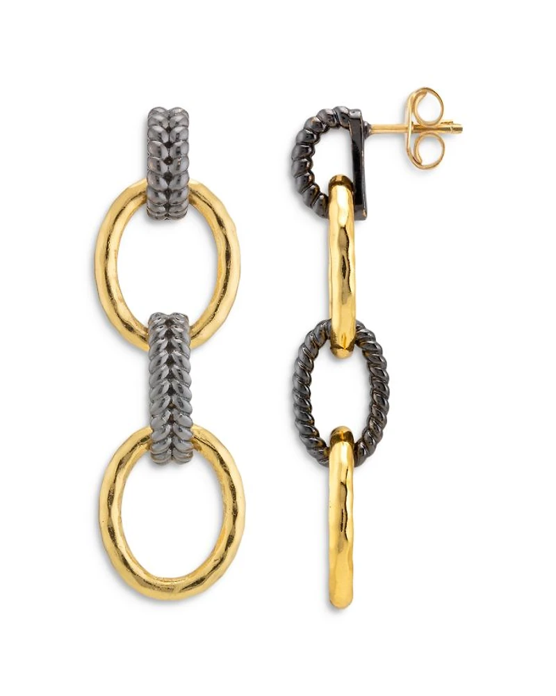 Cleopatra Regal Double Link Drop Earrings
