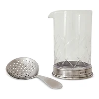Match Crystal Mixing Glass and Cocktail Strainer Set