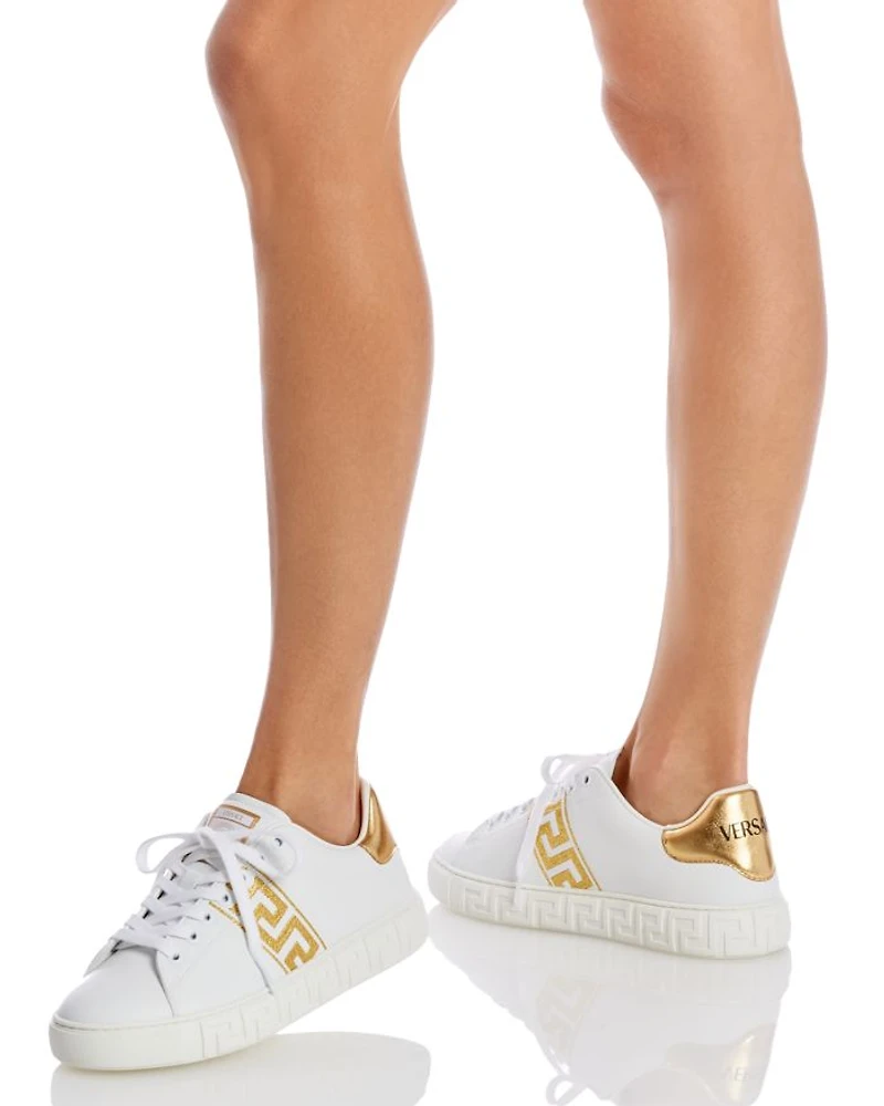 Women's Embroidered Lace Up Sneakers