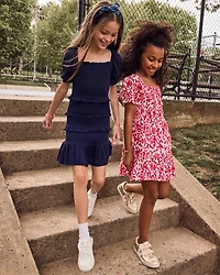 Girls' Laila Puff Sleeve Tiered Smocked Dress