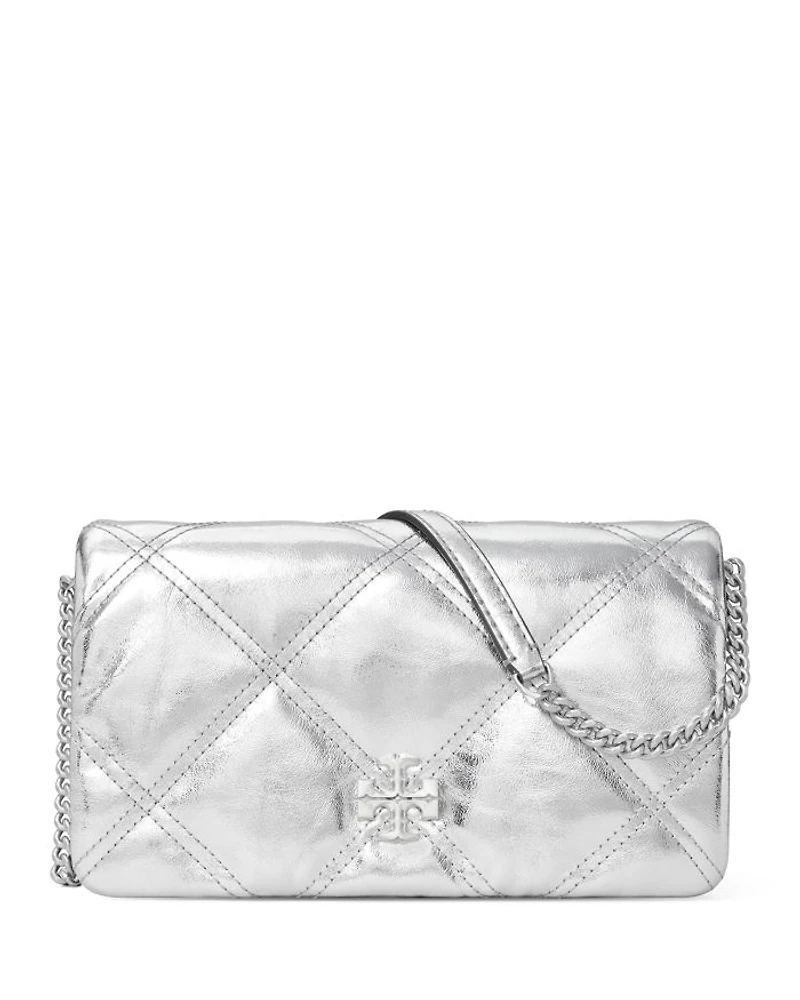 Kira Diamond Quilt Leather Chain Wallet