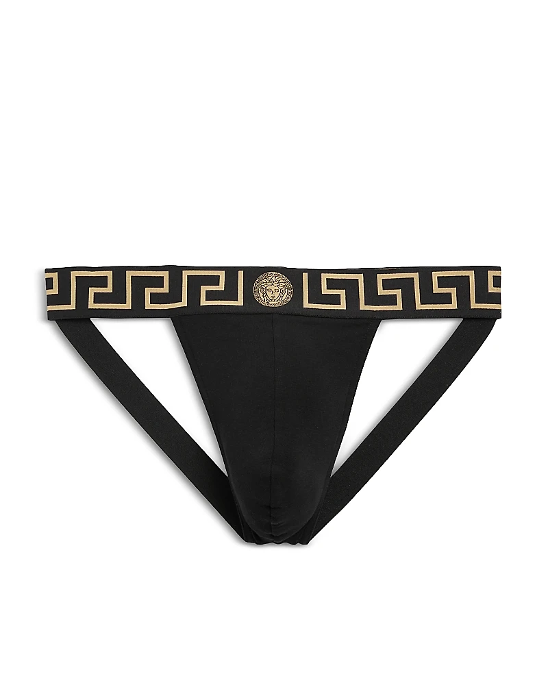 Versace Cotton Stretch Greca Border Jockstrap