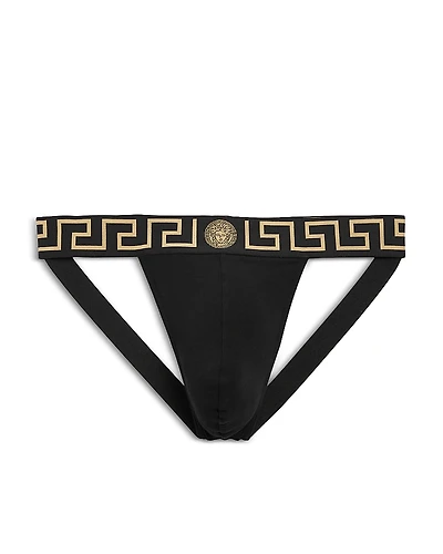 Versace Cotton Stretch Greca Border Jockstrap
