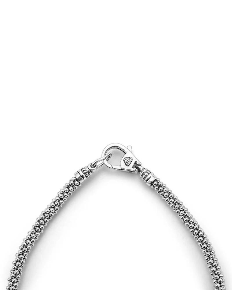 18K Yellow Gold & Sterling Silver Signature Caviar Bead Link Station Bracelet