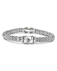 18K Yellow Gold & Sterling Silver Signature Caviar Diamond Buckle Link Bracelet