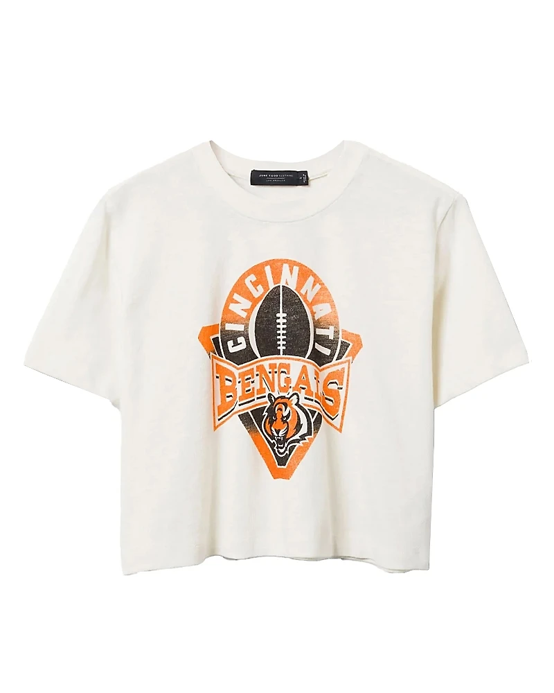 Junk Food Clothing Women's Nfl Cincinnati Bengals Mock Neck Crop Tee